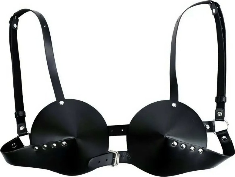Aesco Siyah Göğüs Harness Zımbalı Konik Kaplı Deri - BRF250 görsel 2