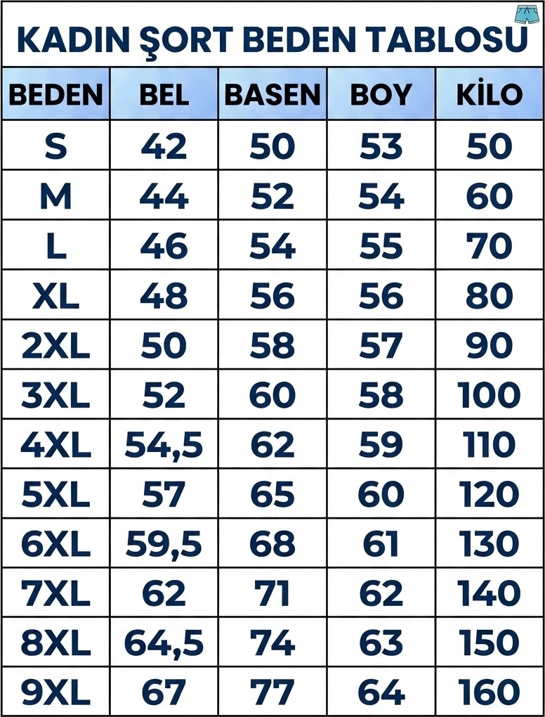Sngl Kadın Büyük Beden Şort S M L Xl 2xl 3xl 4xl 5xl 6xl 7xl 8xl 9xl görsel 2