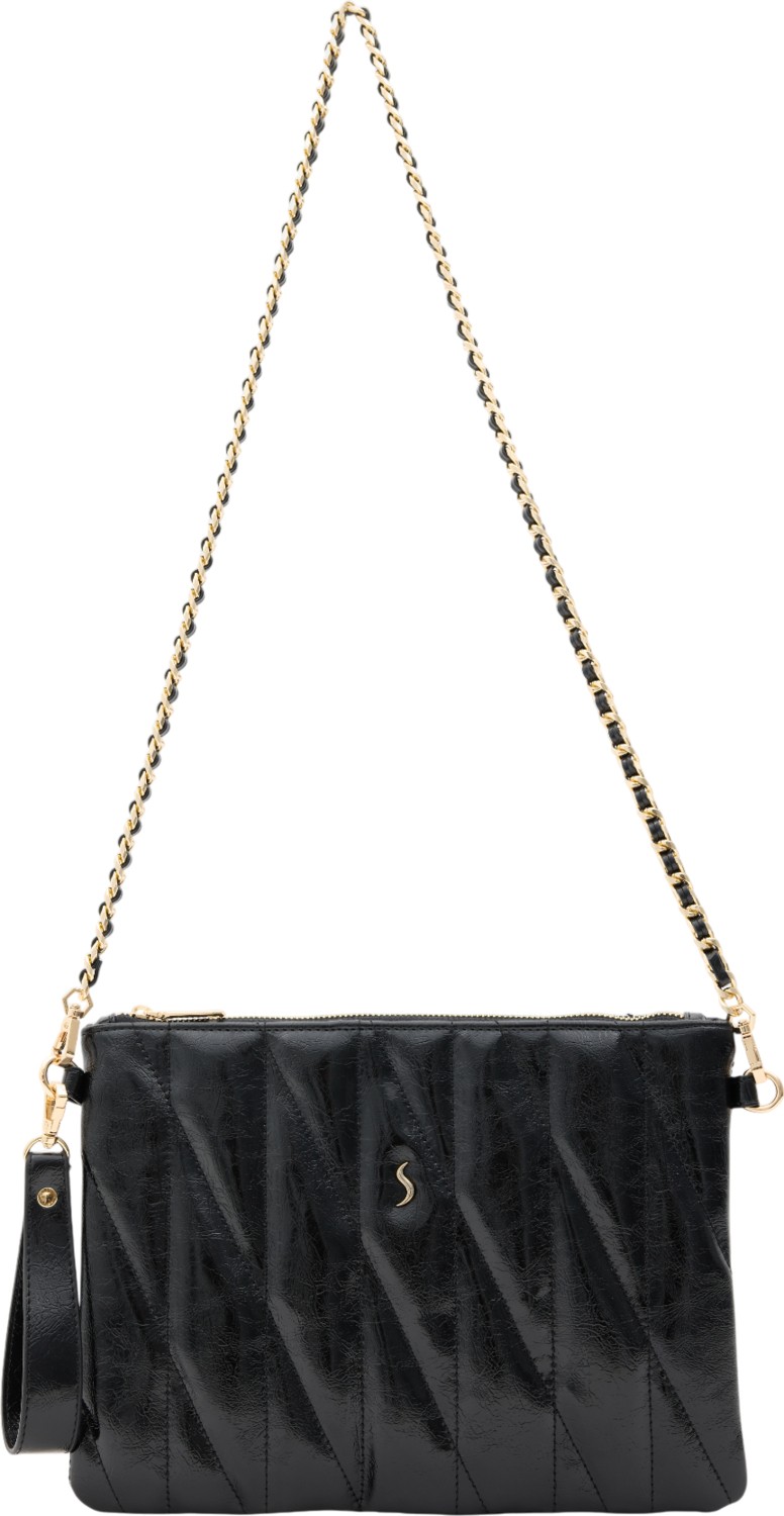 Santini Çanta Kadın Kapitone El Çantası Omuz Çantası ve Çapraz Çanta Clutch Çanta Zincir Askılı, Mila Clutch Quilted görsel 2