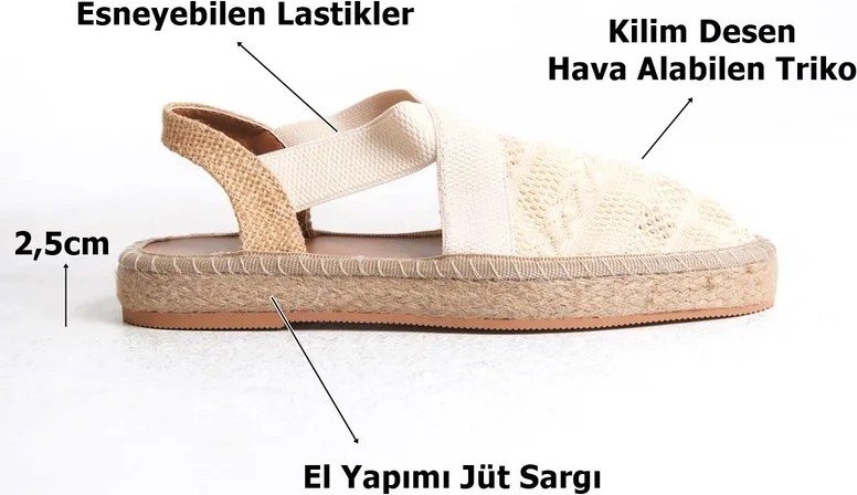 Fantastik Store Kadın Bej Espadril Ayakkabı TR19MY01C görsel 3