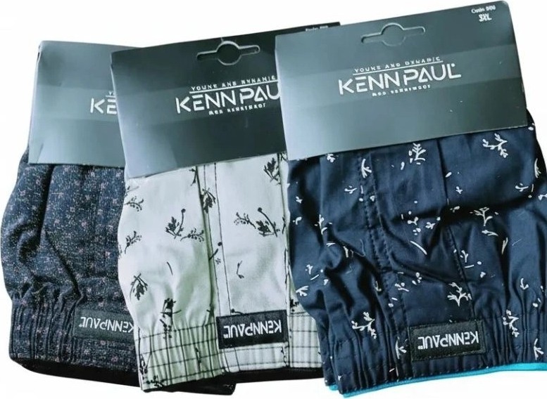 Liyuza Kenn Paul Desenli Poplin Erkek Boxer Battal Beden 3xl- 6 Adet