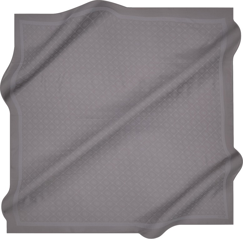 Aker Gri 100X100 Elegance Monogram Eşarp