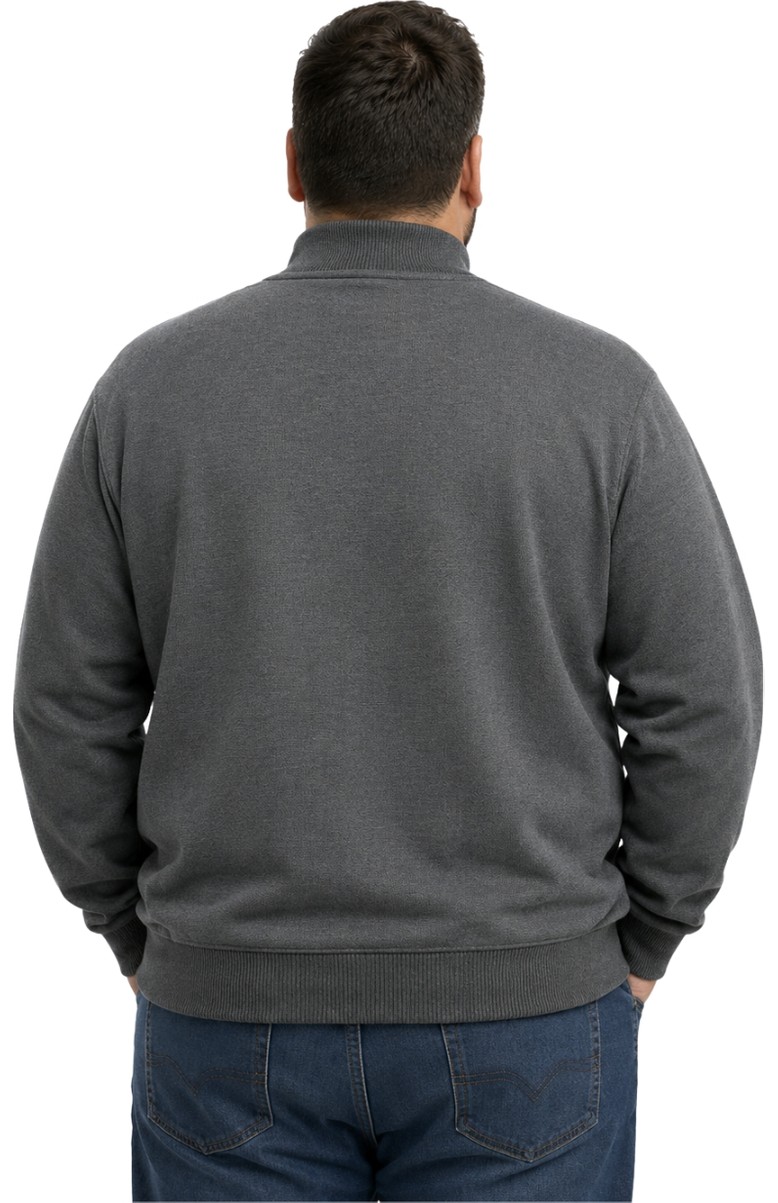 Battal Moda Erkek Büyük Beden Indigo Pixel Cepli Triko Hırka 5xl-6xl-7xl-8xl görsel 3