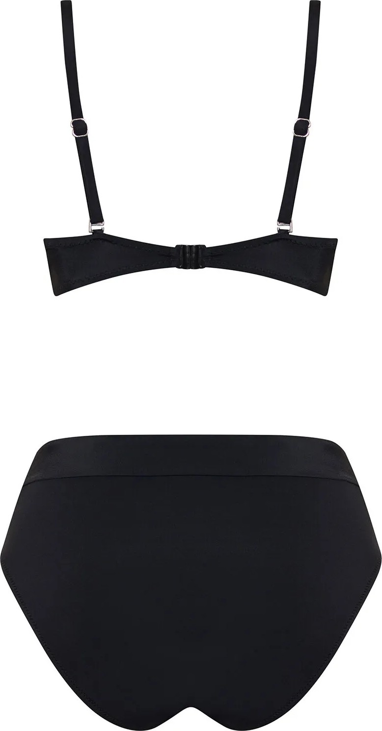 Sailor Moda Siyah Dönmeli Yüksek Bel Bikini Takım %80 Polyamide %20 Elastane Özel Tasarım görsel 5
