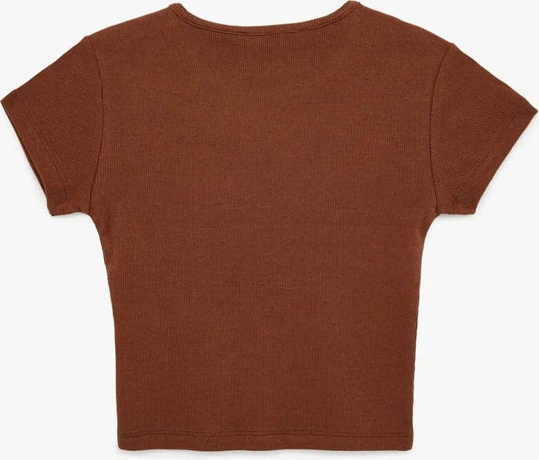 Koton Pamuklu Kısa Kollu Bisiklet Yaka Slim Fit Kaşkorse Tişört görsel 7