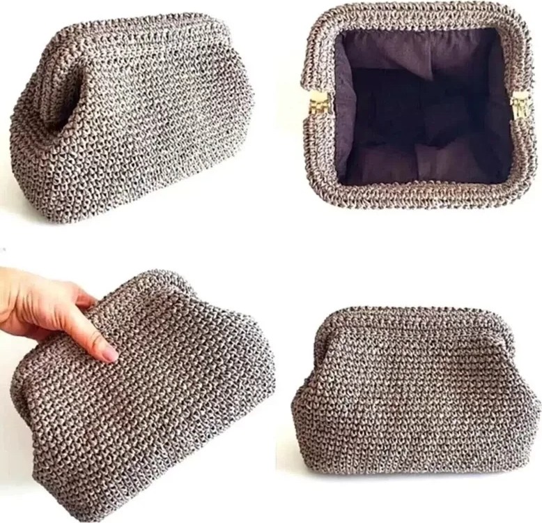 Hace Bazaar Gizli Metal Çanta Bursu, 3 Adet - 25 cm - Metal Çanta Aparatı Çanta Aksesuarı -Hcb görsel 3