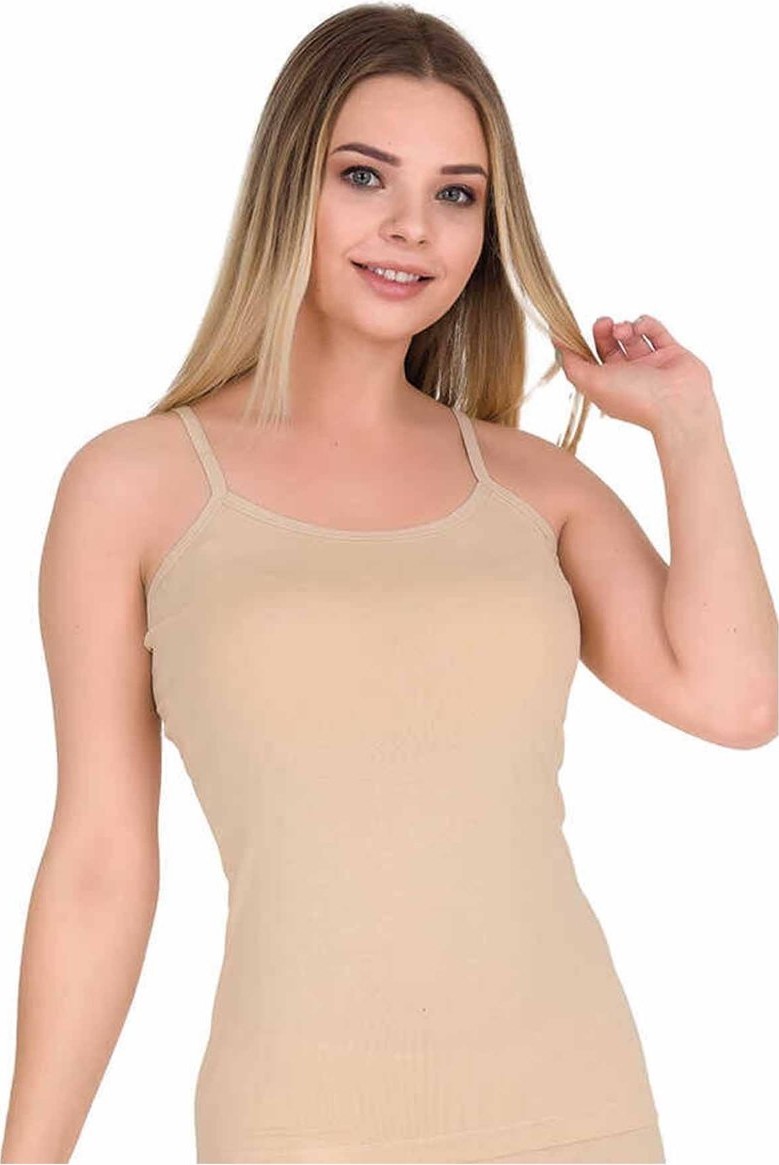 Sungur's Store Kadın Ip Askılı Pamuk Likralı Atlet Ten 2128B