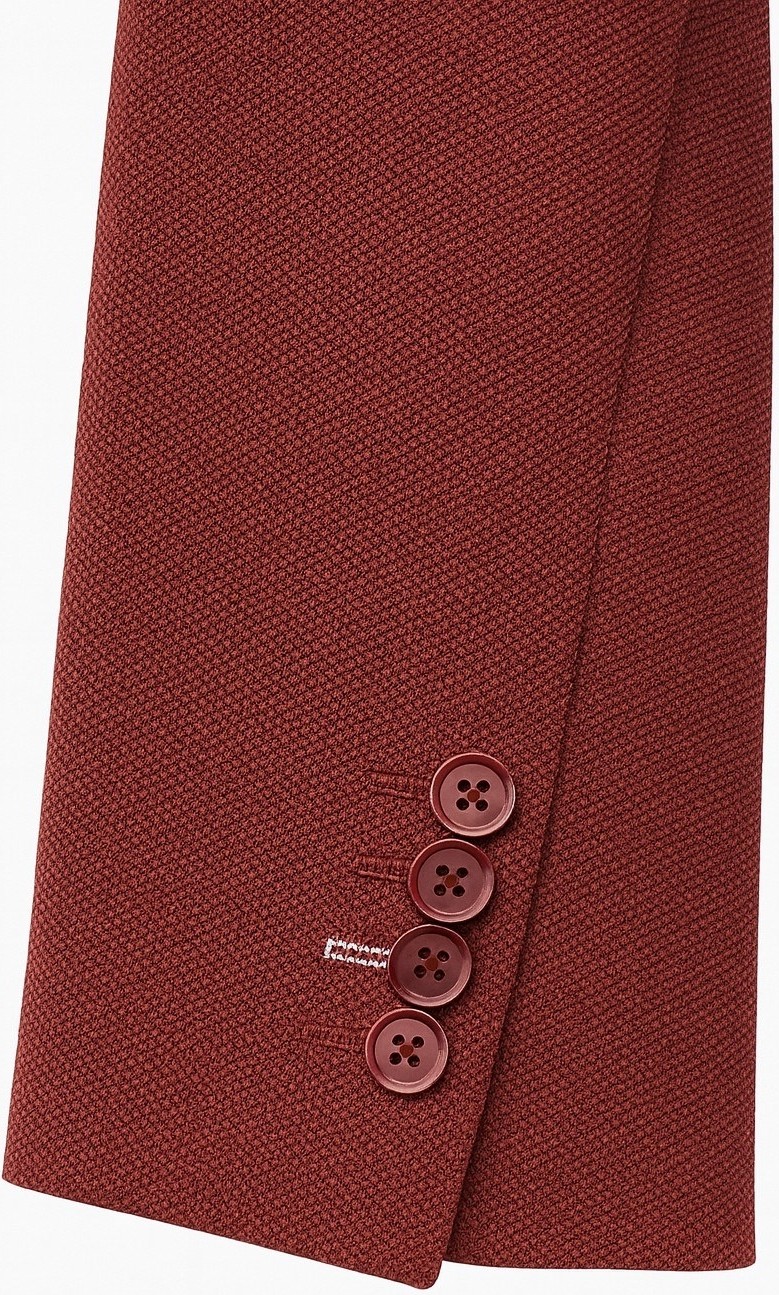Plus Scorpion Bordo Erkek Tek Düğmeli Blazer Ceket, Dokulu Kumaş, Tek Yırtmaçlı Şık Tasarım görsel 4