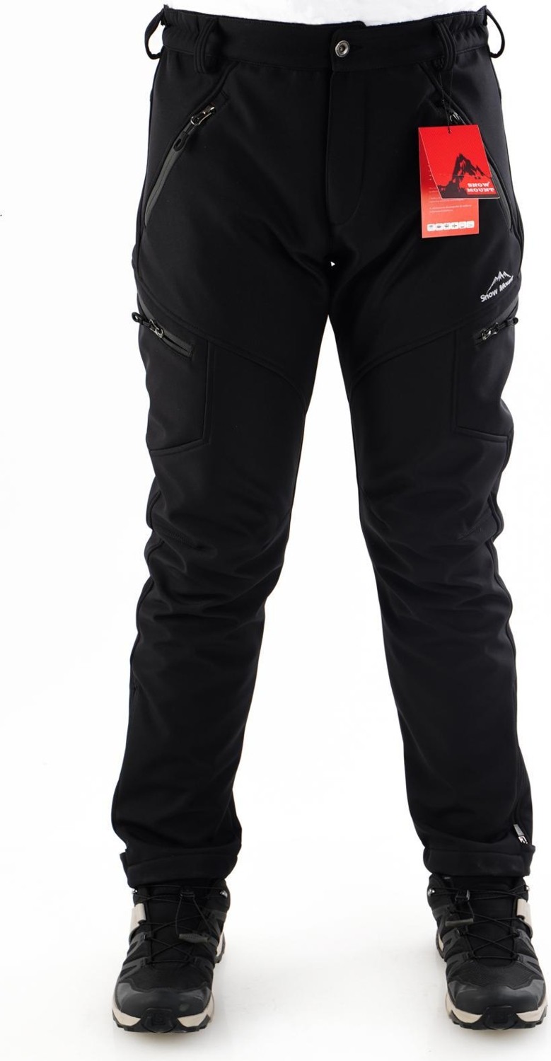 Snowmount Paça Fermuarlı Siyah Softshell Su İtici Rüzgar Geçirmez Outdoor Kışlık Pantolon görsel 2