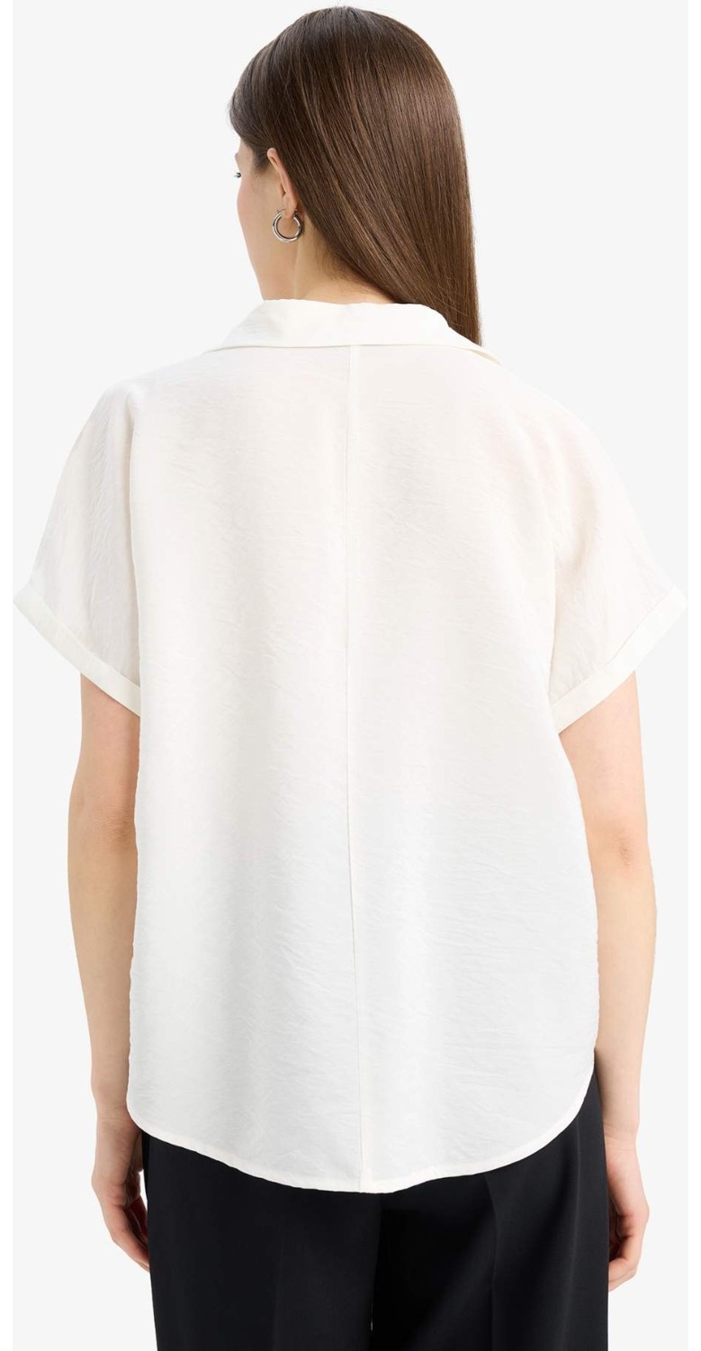 DeFacto Comfort Fit Gömlek Yaka Basic Bluz E5989AX25SP görsel 6