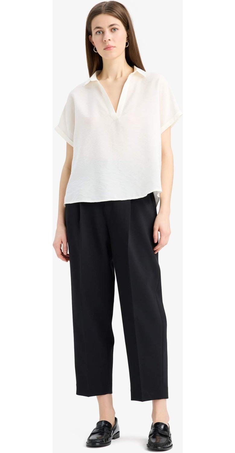 DeFacto Comfort Fit Gömlek Yaka Basic Bluz E5989AX25SP görsel 8