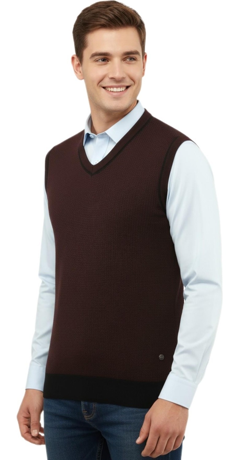 Çizgi Triko Erkek V Yaka Süveter Çelik Örgü Regular Kalıp 5208H BGL-ST04960 görsel 6