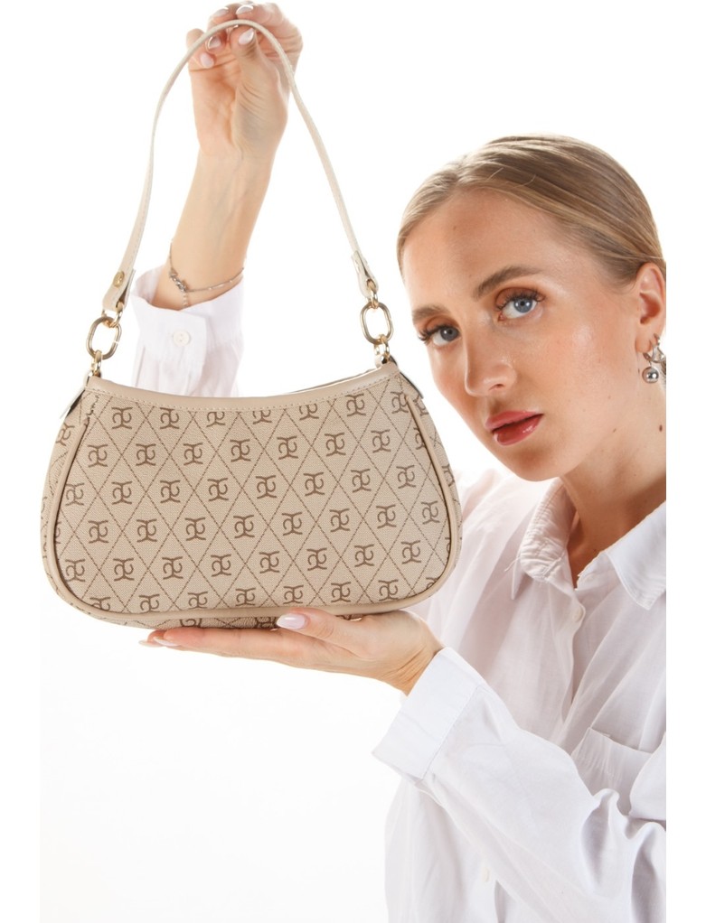 Newish Kadın Farme Monogram Baget El ve Omuz Çantası new111 - Kahverengi görsel 6