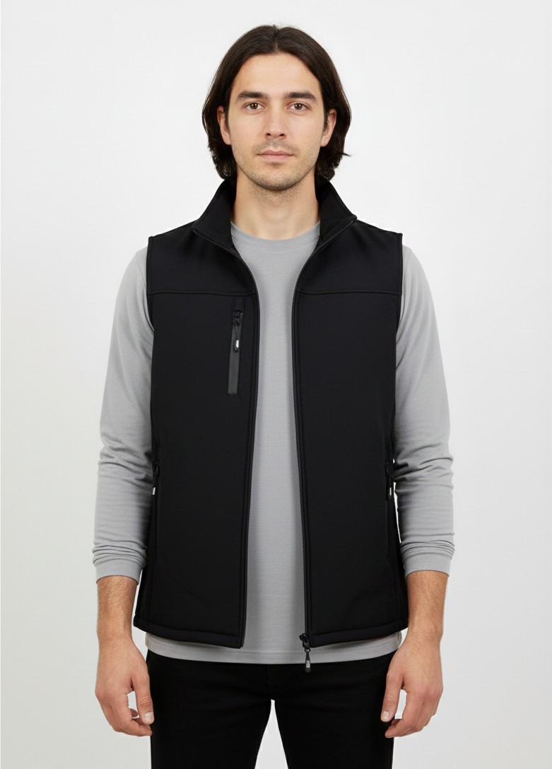 ARZ Softshell su Geçirmez Erkek Siyah Yelek