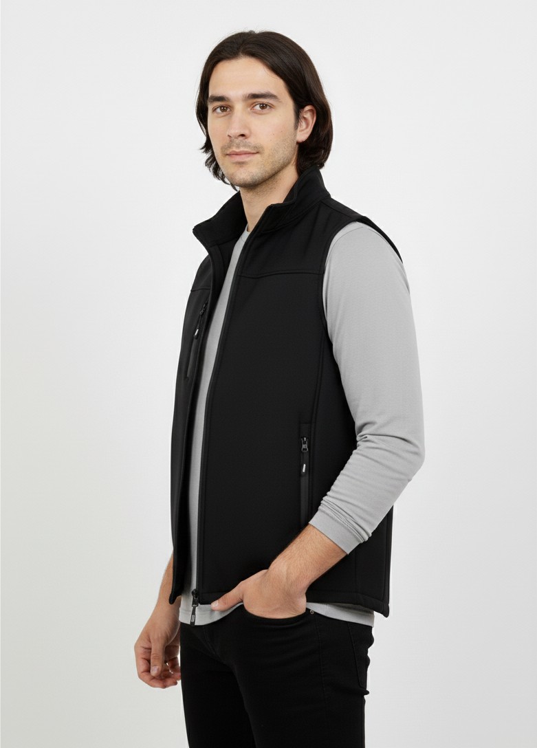 ARZ Softshell su Geçirmez Erkek Siyah Yelek görsel 4