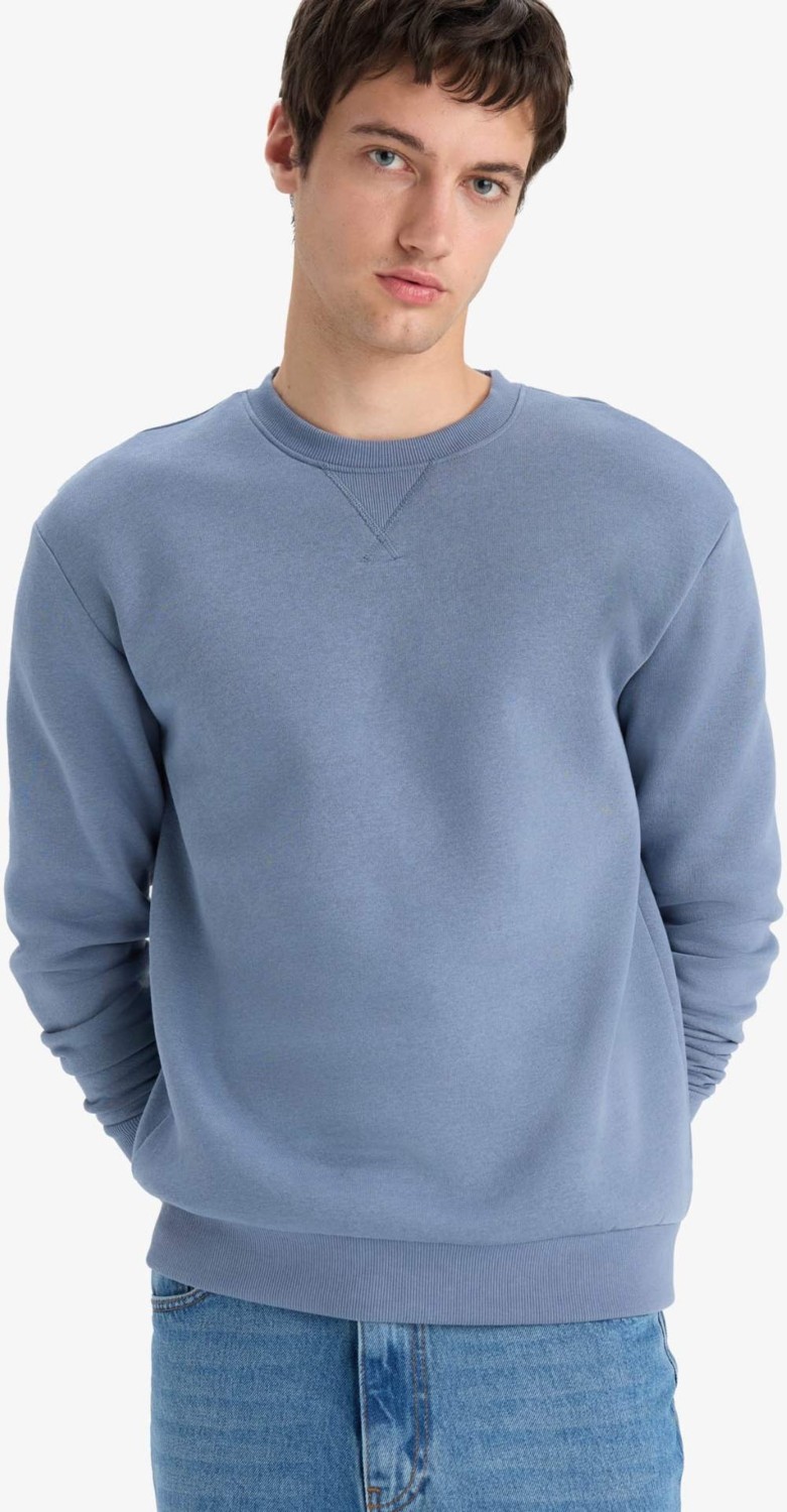 DeFacto Regular Fit Bisiklet Yaka Basic Düz Kalın Sweatshirt T3777AZ25AU