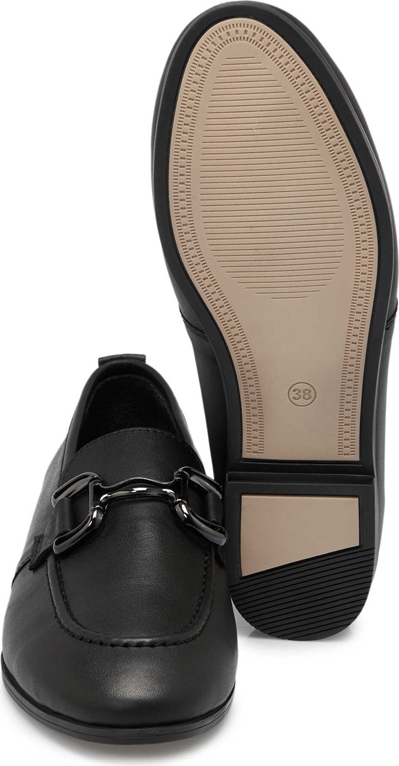 Tergan Siyah Hakiki Deri Kadın Loafer - K25S1AY68359-A23 görsel 4