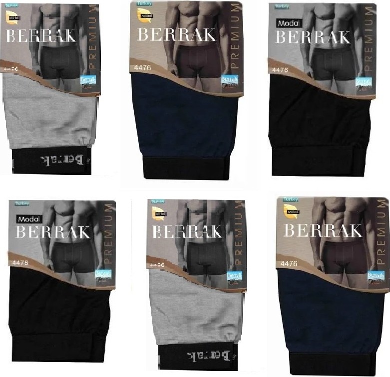 Berrak 4476 6'lı Paket Modal Kalın Kemer Erkek Boxer Abani Classic