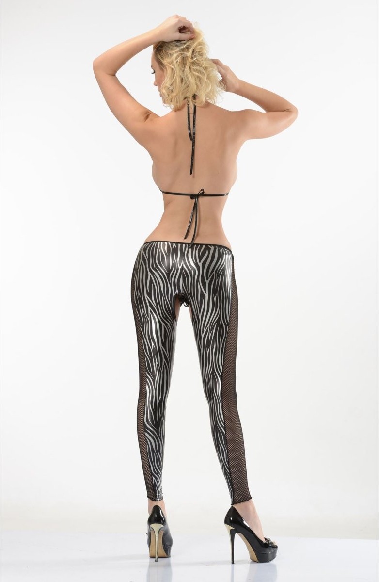 Aesco Zebra Desenli Lame Vücut ÇORABI-490 görsel 6