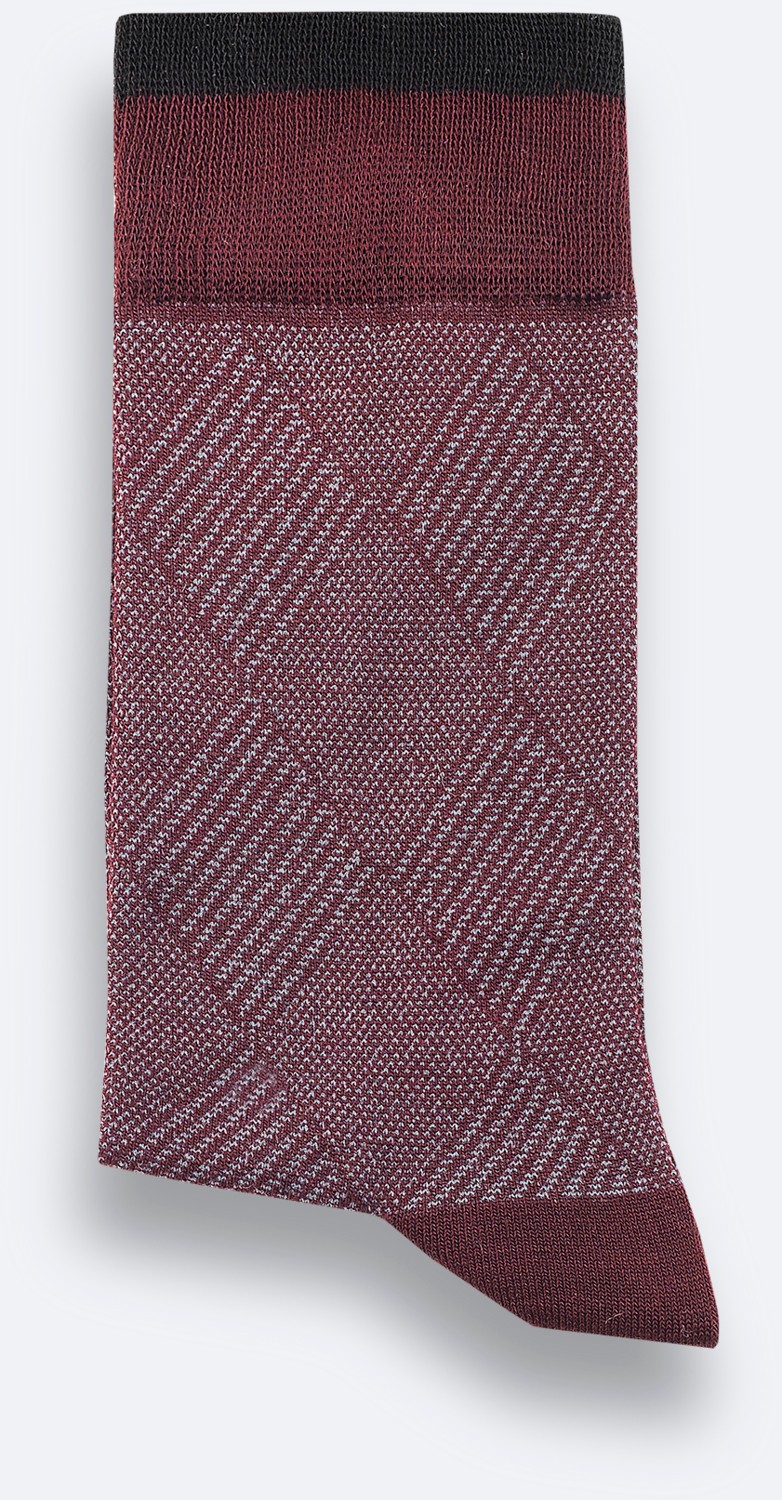 AVVA Erkek Bordo Desenli Bambu Soket Çorap A52Y8500
