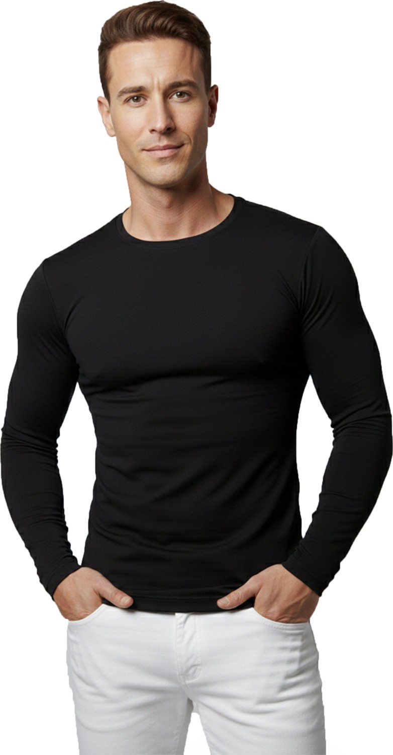 Deepsea Haki Dar Kalıp Likralı %90 Pamuk Erkek Sweatshirt, Vücuda Oturan İnce Penye Sweat 2300423