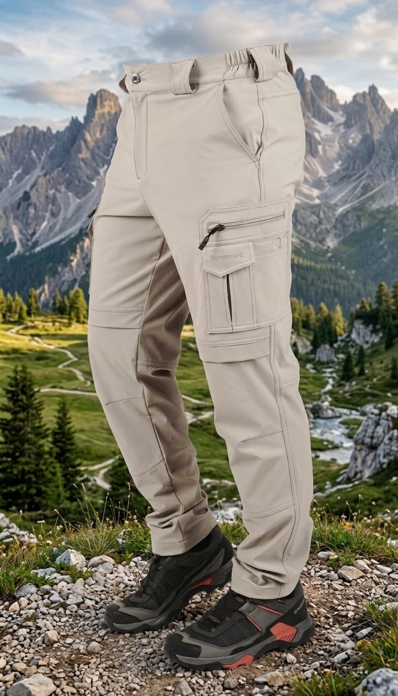 Snowmount Erkek Outdoor Mevsimlik Trekking Pantolonu Likralı Su Itici Taktik Kargo Cep