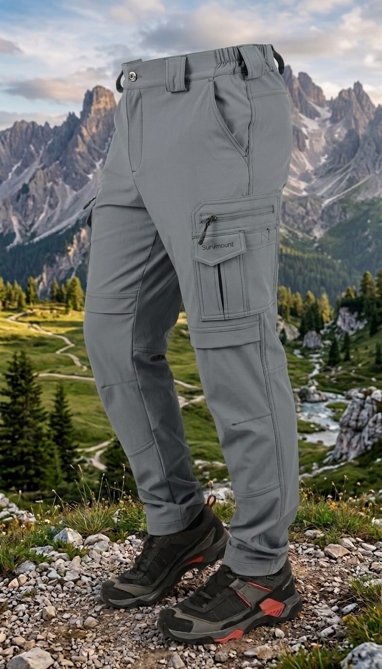Snowmount Erkek Outdoor Mevsimlik Trekking Pantolonu Likralı Su Itici Taktik Kargo Cep