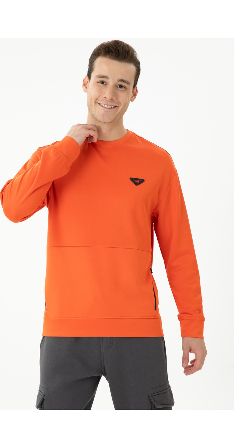 U.S. Polo Assn. Erkek Saks Sweatshirt 50277949-VR045 görsel 3