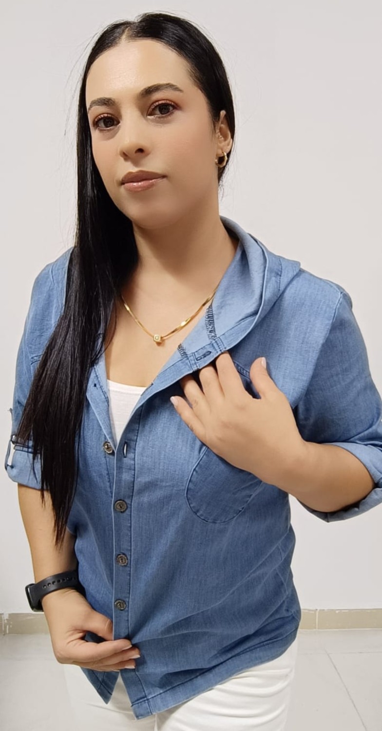 Akşen Giyim Büyük Beden Ince Kot Denim Kumaş Kapşonlu Katlanabilir Kollu Iki Cepli Jean Ceket Gömlek görsel 5