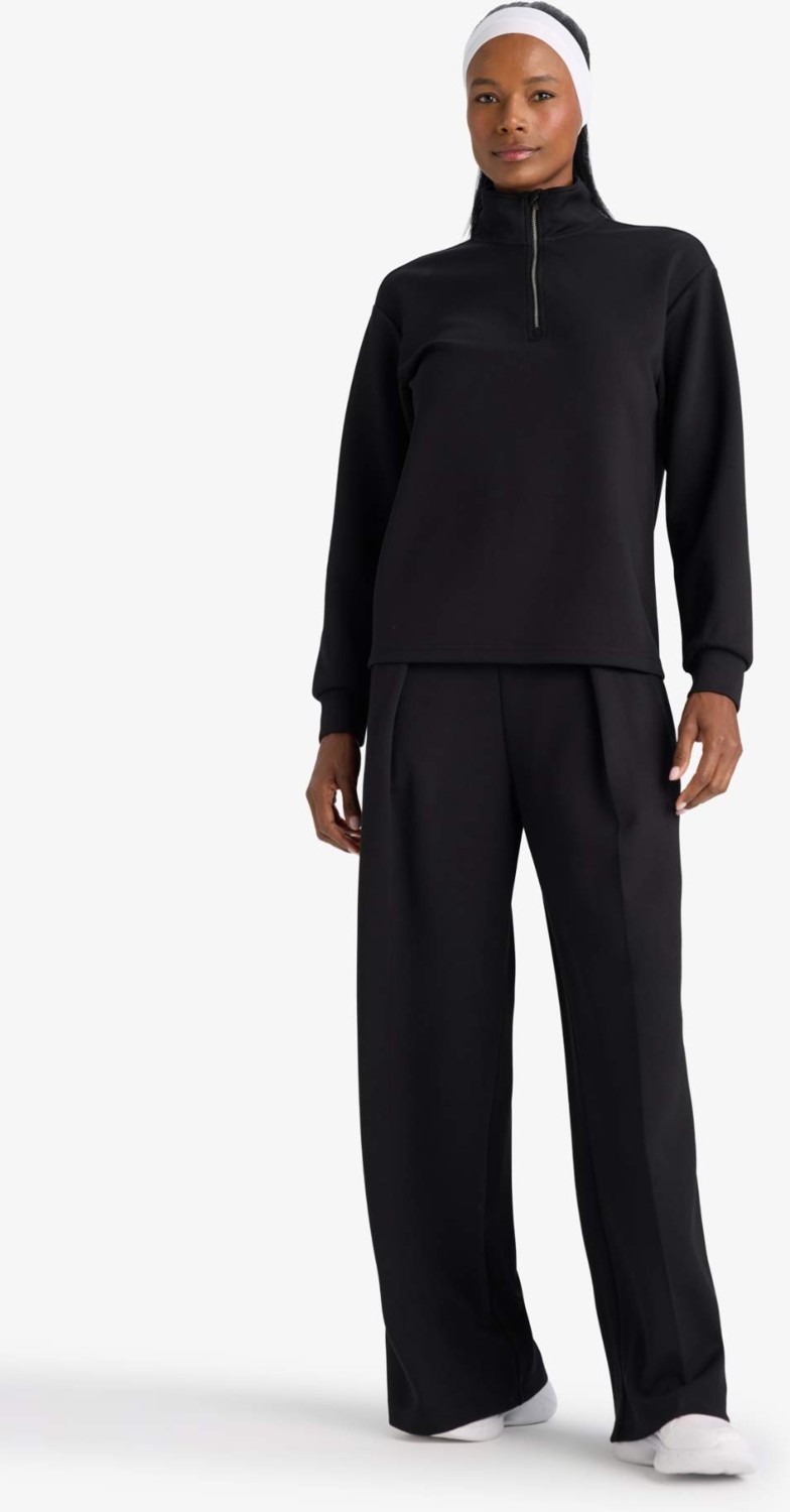 DeFacto Ultra Yumuşak Wide Leg Geniş Paça Standart Boy Modal Eşofman Alt F8429AX26SP görsel 2