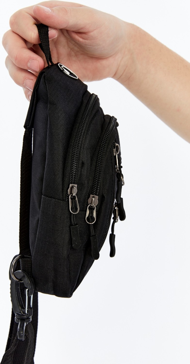 Ramsburry Unisex Siyah Su Geçirmez USB ve Kulaklık Girişli Mini Bel ve Omuz Çanta Freebag görsel 5