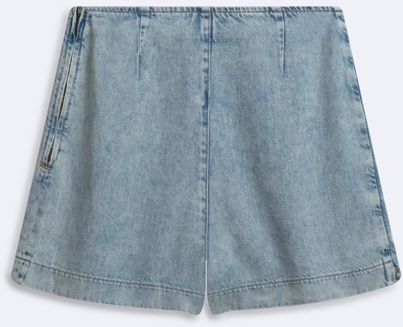 LTB Rosanna Çapraz Kapamalı Jean Light Indigo Şort Etek görsel 4