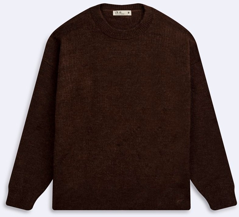 LTB Regular Fit Bisiklet Yaka Triko Kahverengi Kazak görsel 3
