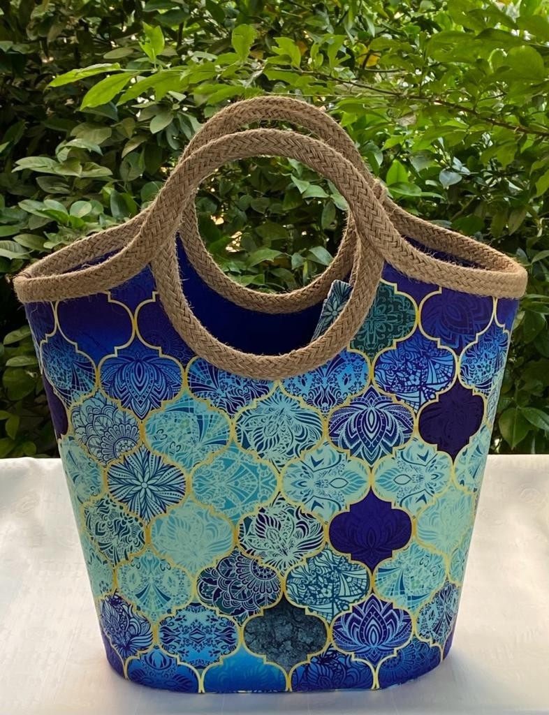 Çanta Tasarımcısı Plaj Bags Plaj Çantası Mavi Moroccon görsel 3