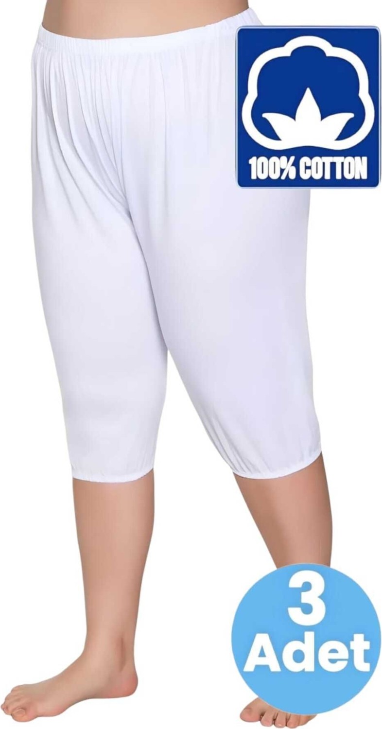 Uniquetrenders Kadın %100 Pamuklu Kısa Pijama 3'lü Paçalı Don görsel 4