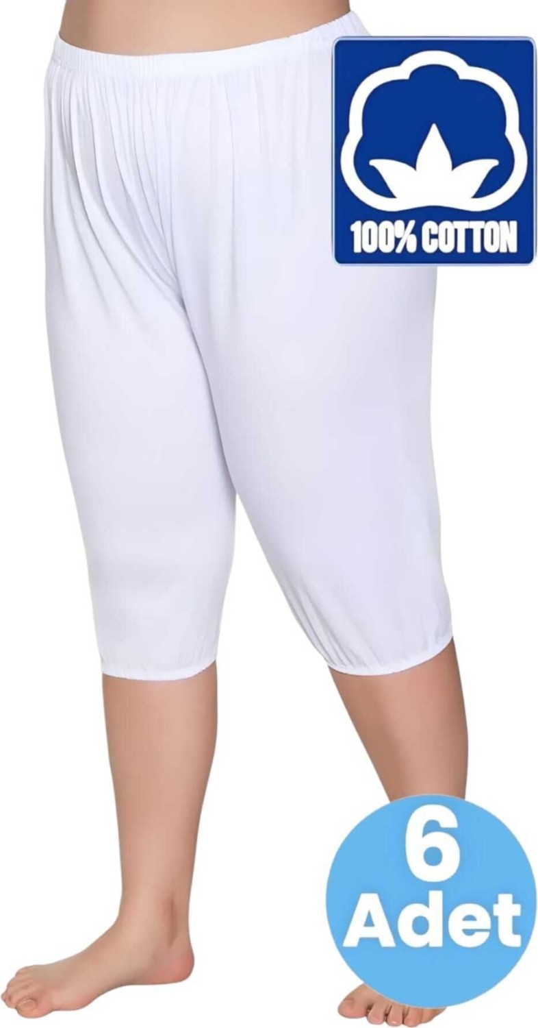 Uniquetrenders Kadın %100 Pamuklu Kısa Pijama 6'lı Paçalı Don görsel 4