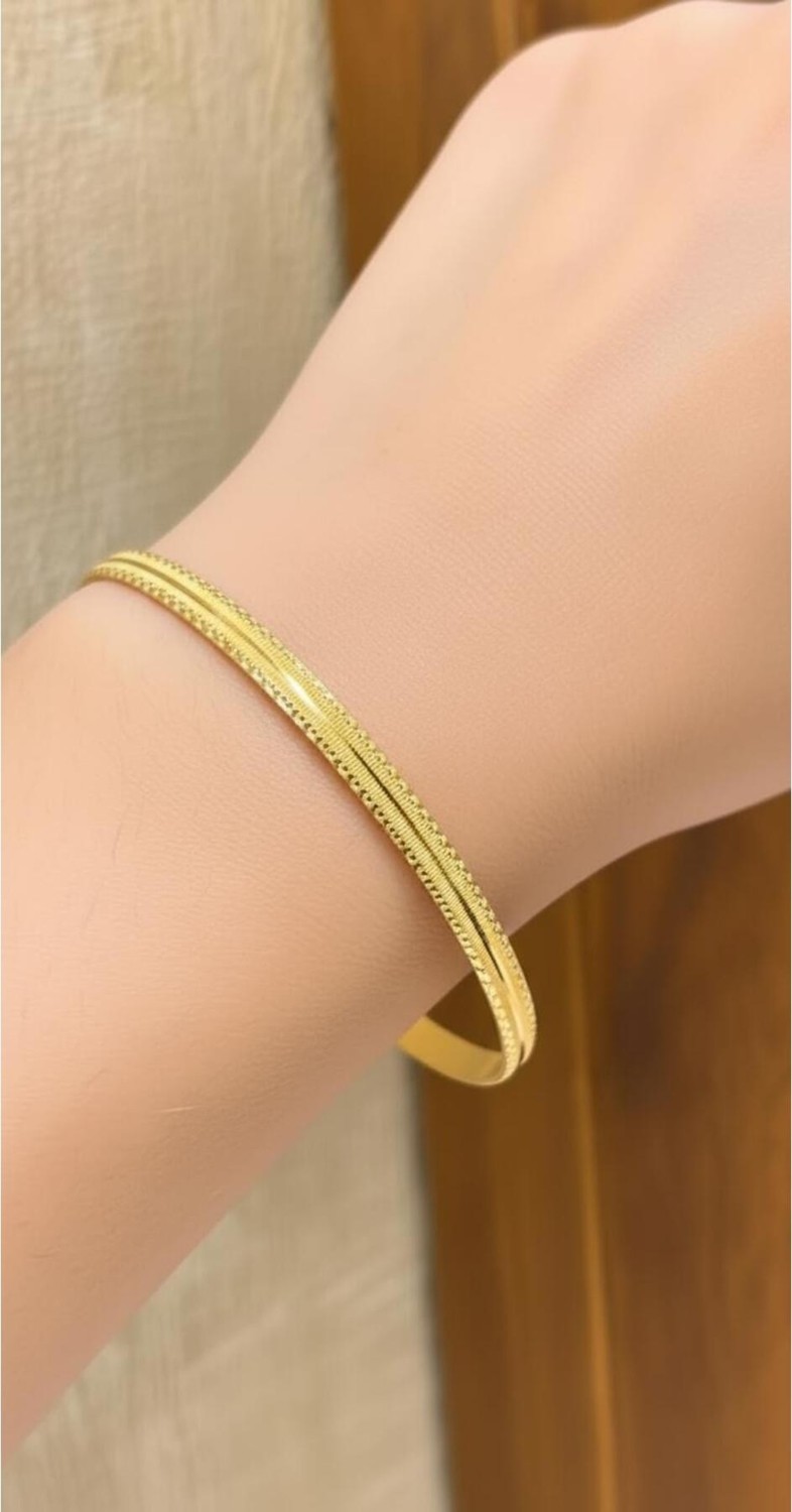 Kuyumcu Nurettin 20 gr (Gram) Dorika Desenli Çöp Bilezik Yatırımlık Işçiliksiz 22 Ayar Altın