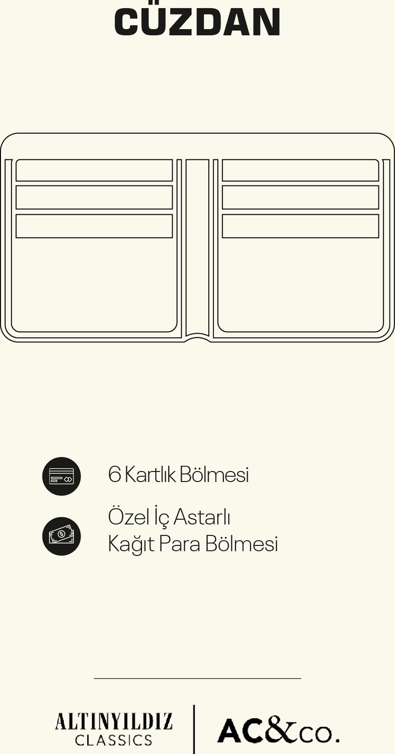 Altınyıldız Classics Erkek Lacivert-Kahverengi Hediye Kutulu Kart Bölmeli Cüzdan görsel 3