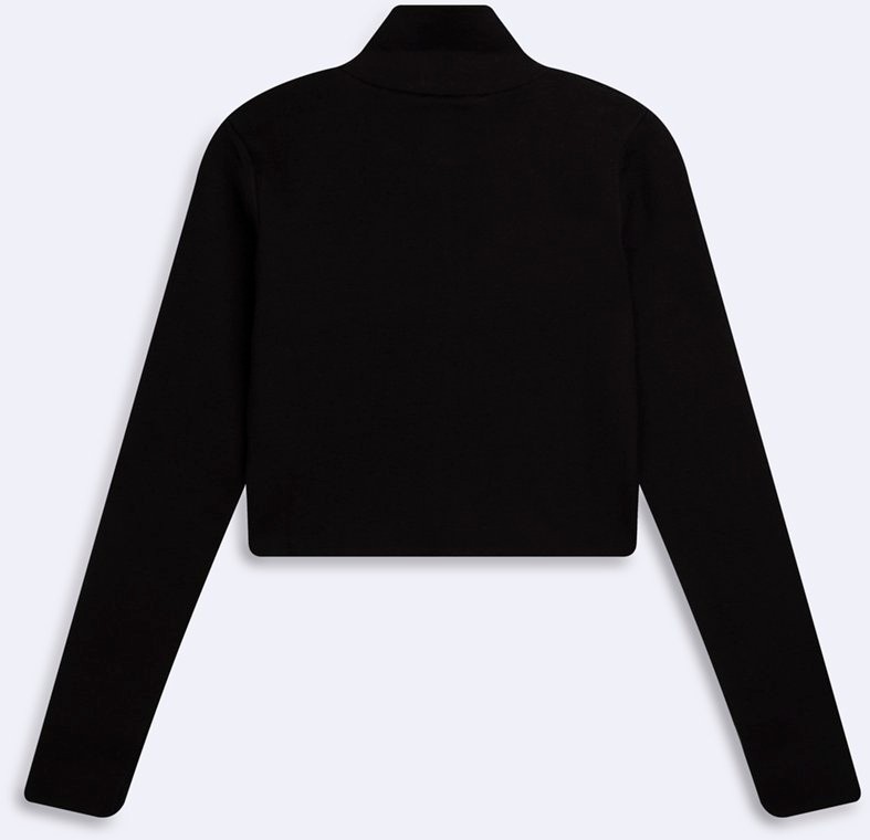 LTB Slim Fit Dik Yaka Crop Siyah Kazak görsel 4