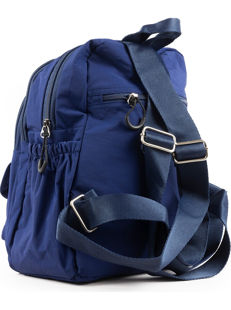 İmaks Küçük Boy 32 cm Hafif Su Geçirmez Paraşüt Kumaş Çok Gözlü Günlük Kadın Sırt Çantası Siyah 8317A görsel 8