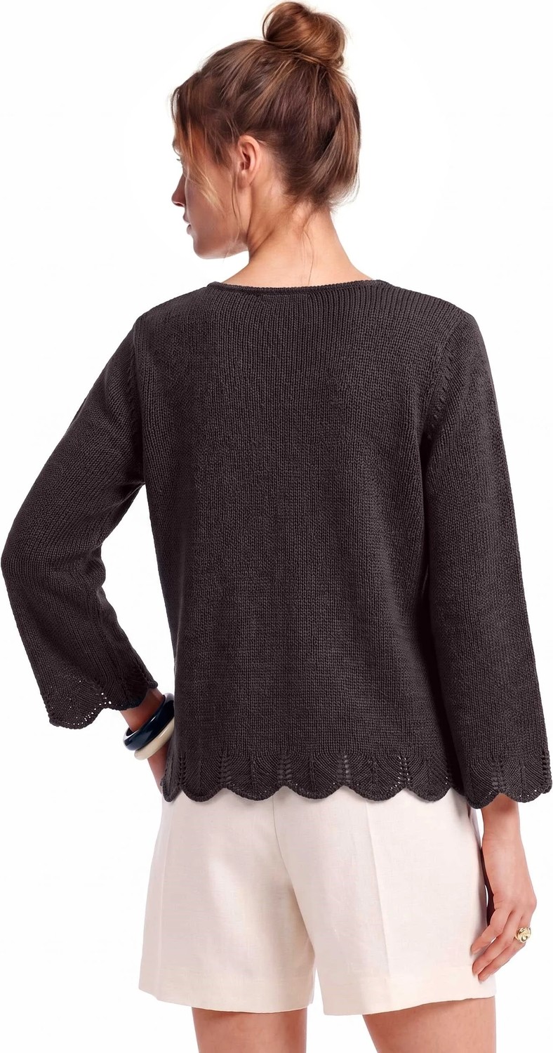 Peraluna Breeze Tunik, Kadın Triko Tunik - Koyu Kahve görsel 3
