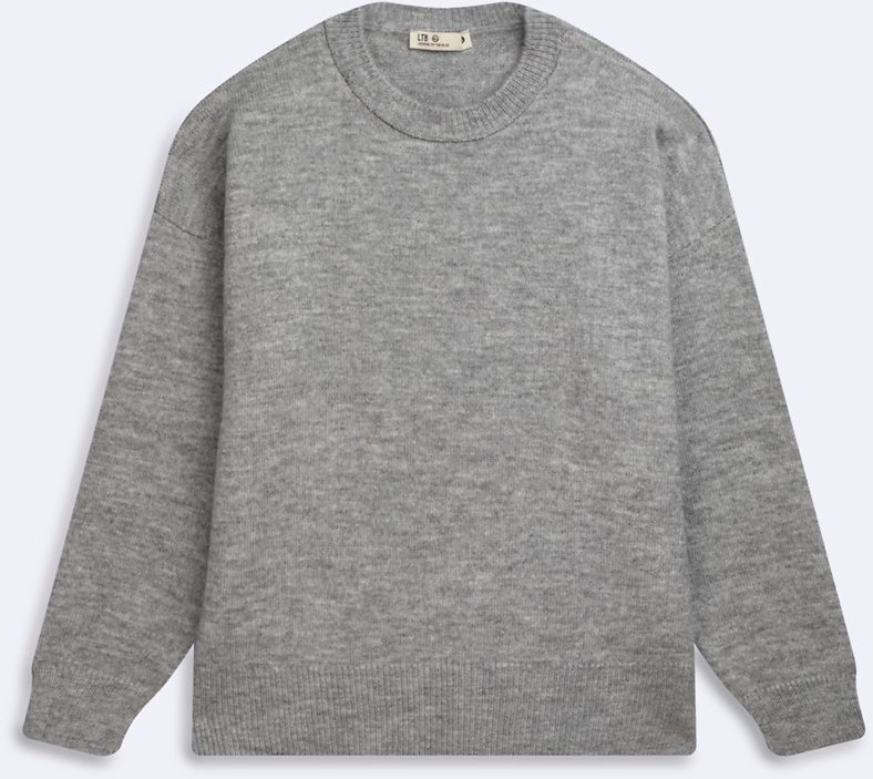 LTB Regular Fit Bisiklet Yaka Triko Gri Kazak görsel 3