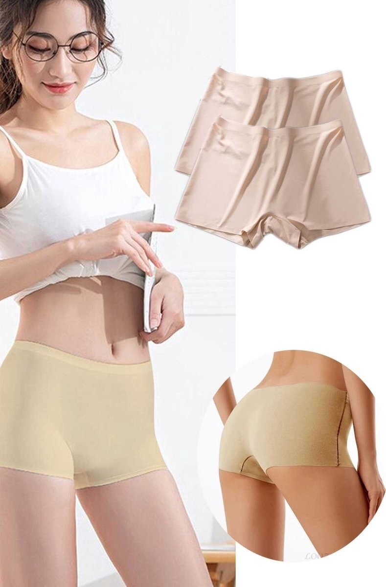 Adalı Store 2 Adet Kadın Dikişsiz Görünmez Iz Yapmaz Mini Şort Boxer Ten