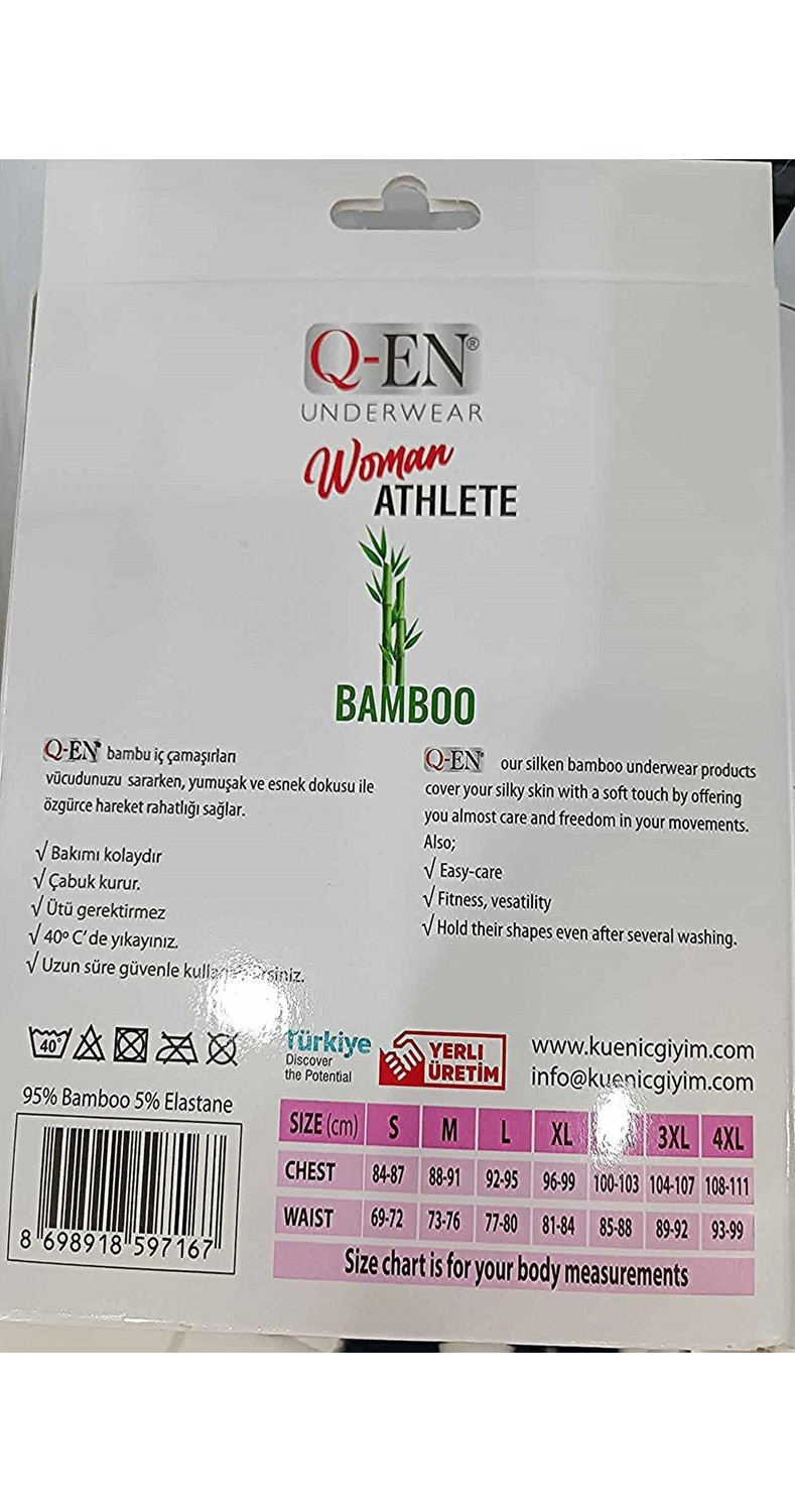 Q-En Kadın Bambu Likralı Geniş Askılı Atlet 701 - 6 Adet görsel 2