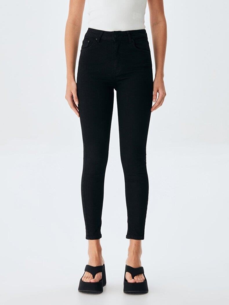 LTB Marcella X Dar Paça Yüksek Bel Siyah Jean Pantolon görsel 7