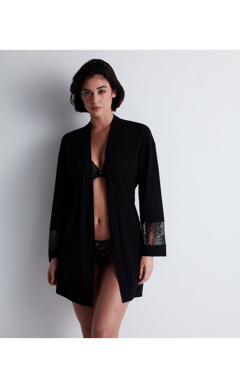 Aubade Lazy Days Kimono Seiden-Modal Kumaş ve Dantel Detaylı görsel 6