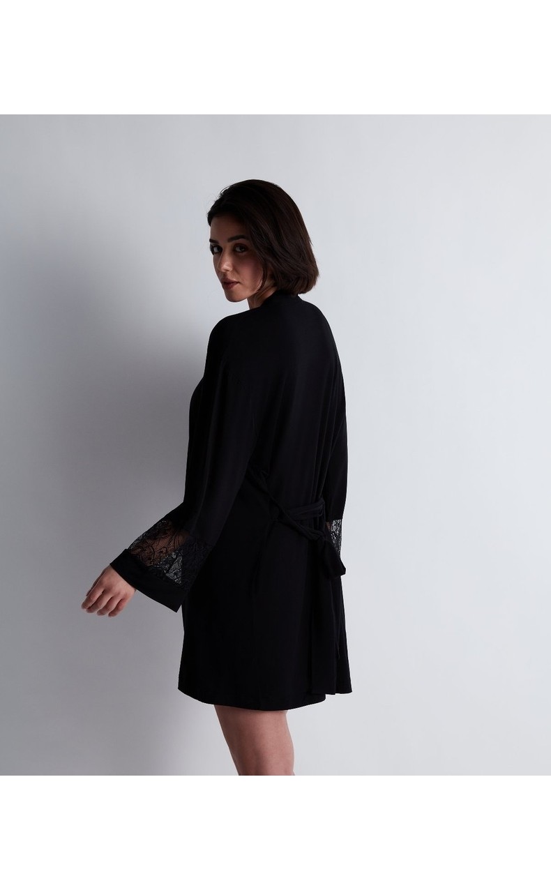 Aubade Lazy Days Kimono Seiden-Modal Kumaş ve Dantel Detaylı görsel 7