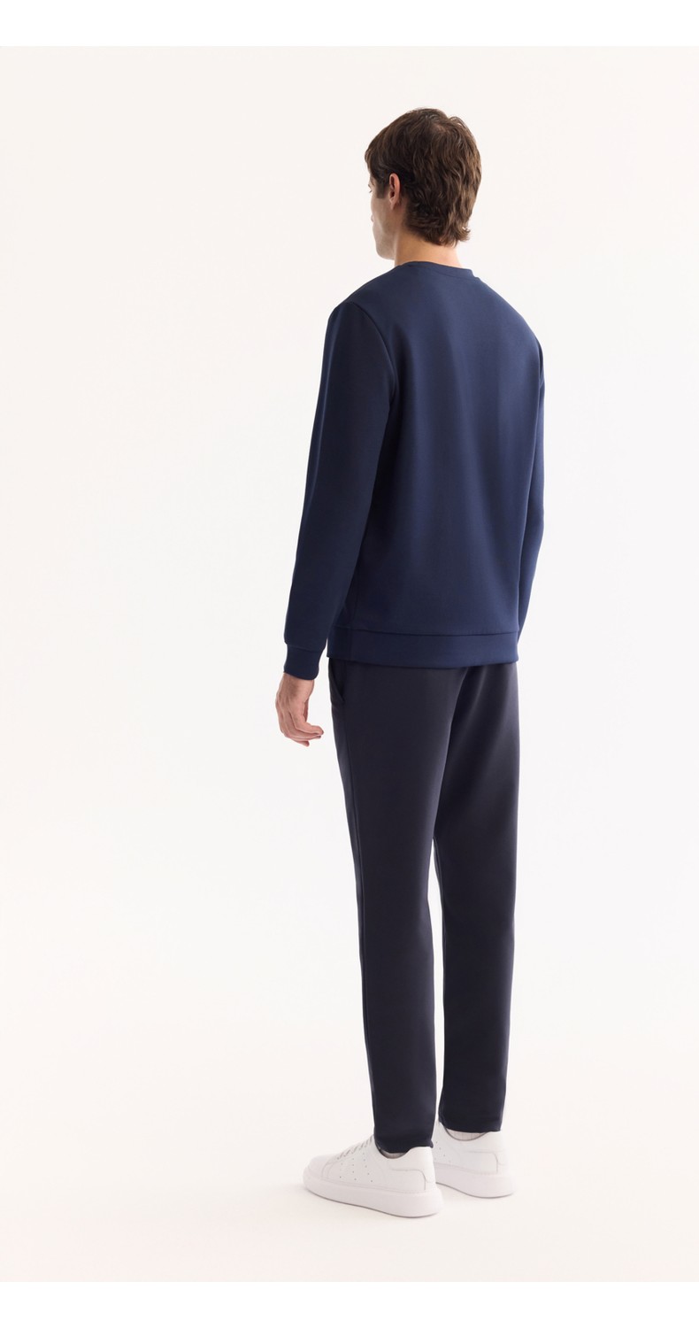 AVVA Erkek Siyah Bisiklet Yaka Pamuklu Bi-Stretch Baskılı Regular Fit Sweatshirt A52Y1215 görsel 4