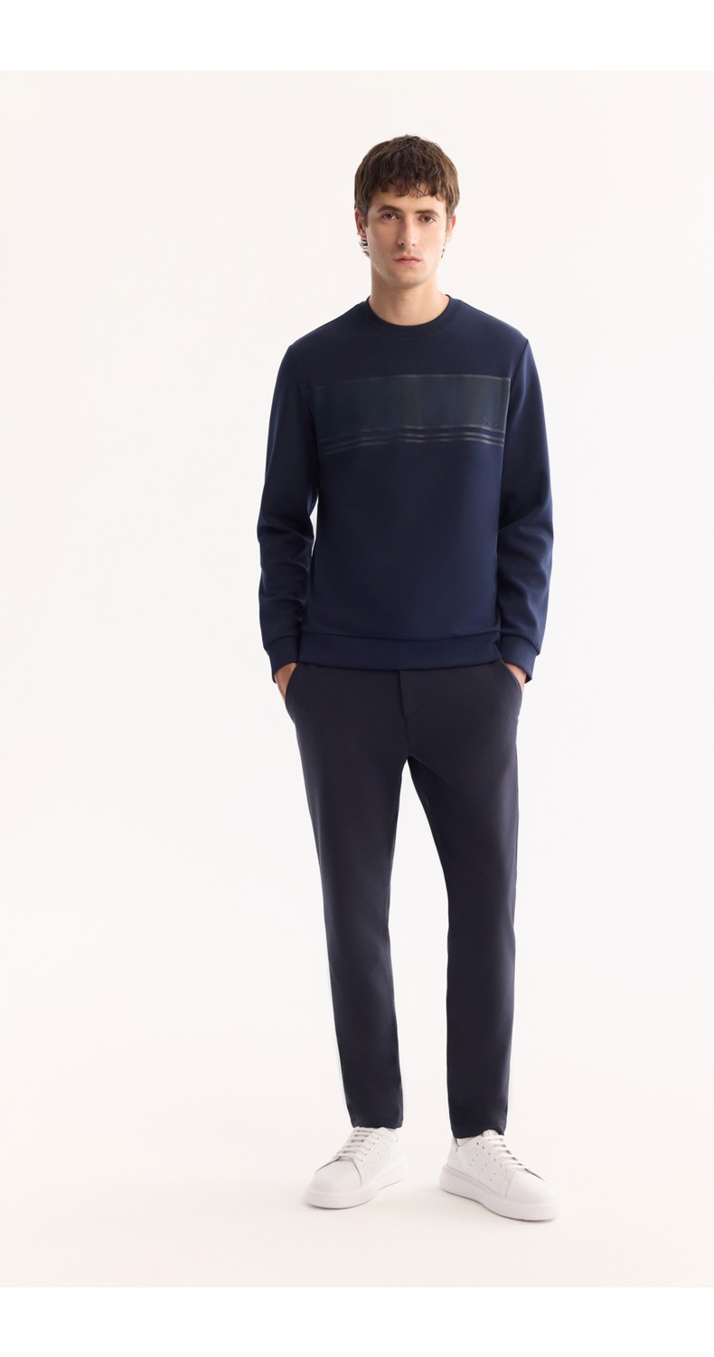 AVVA Erkek Siyah Bisiklet Yaka Pamuklu Bi-Stretch Baskılı Regular Fit Sweatshirt A52Y1215 görsel 6