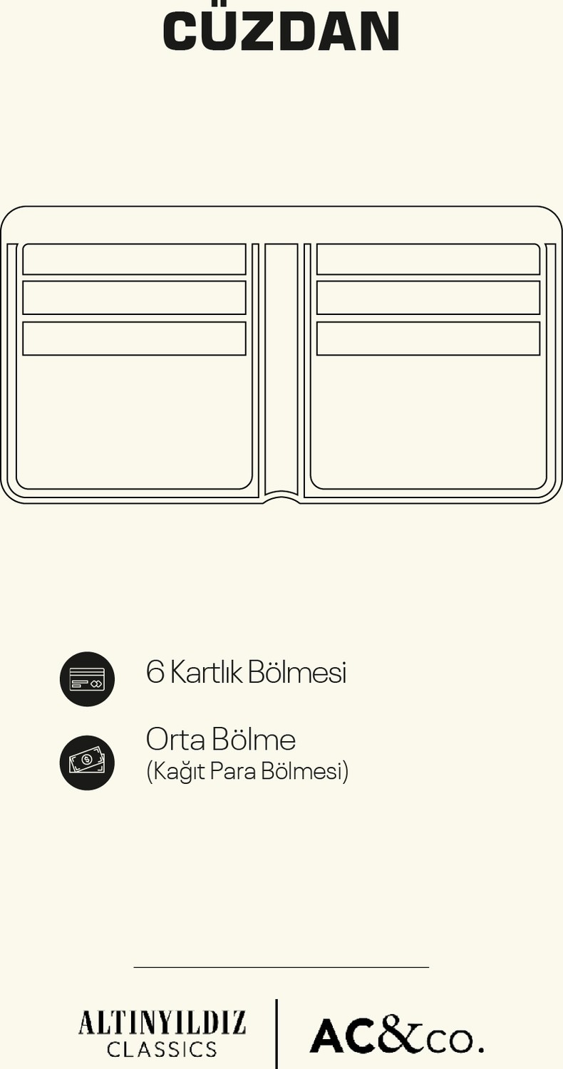 Altınyıldız Classics Erkek Siyah Hediye Kutulu Kart Bölmeli Cüzdan görsel 3